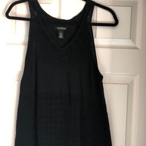 Black V Neck Sleeveless Tank